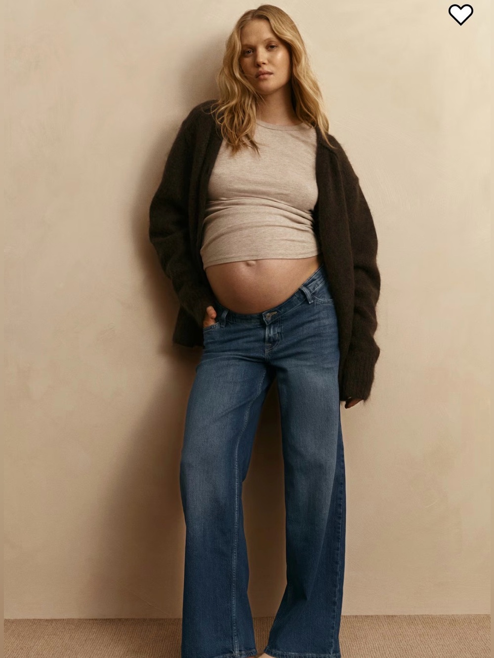 H&M Mama Wide Low Jeans Maternity Size XL